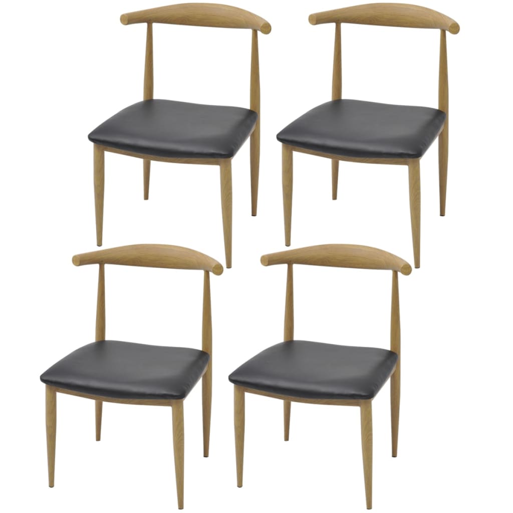 vidaXL Dining Chairs 4 pcs Black