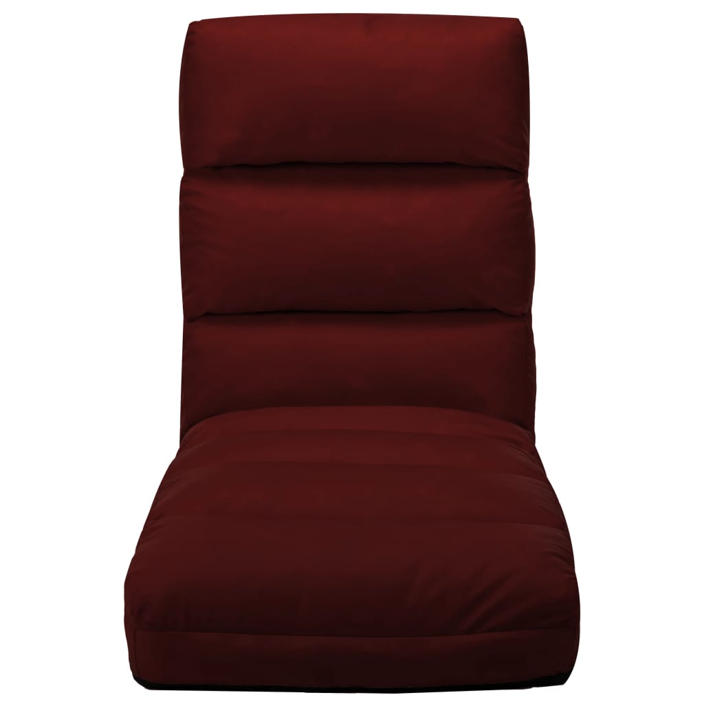 vidaXL Folding Floor Chair Wine Red Faux Leather