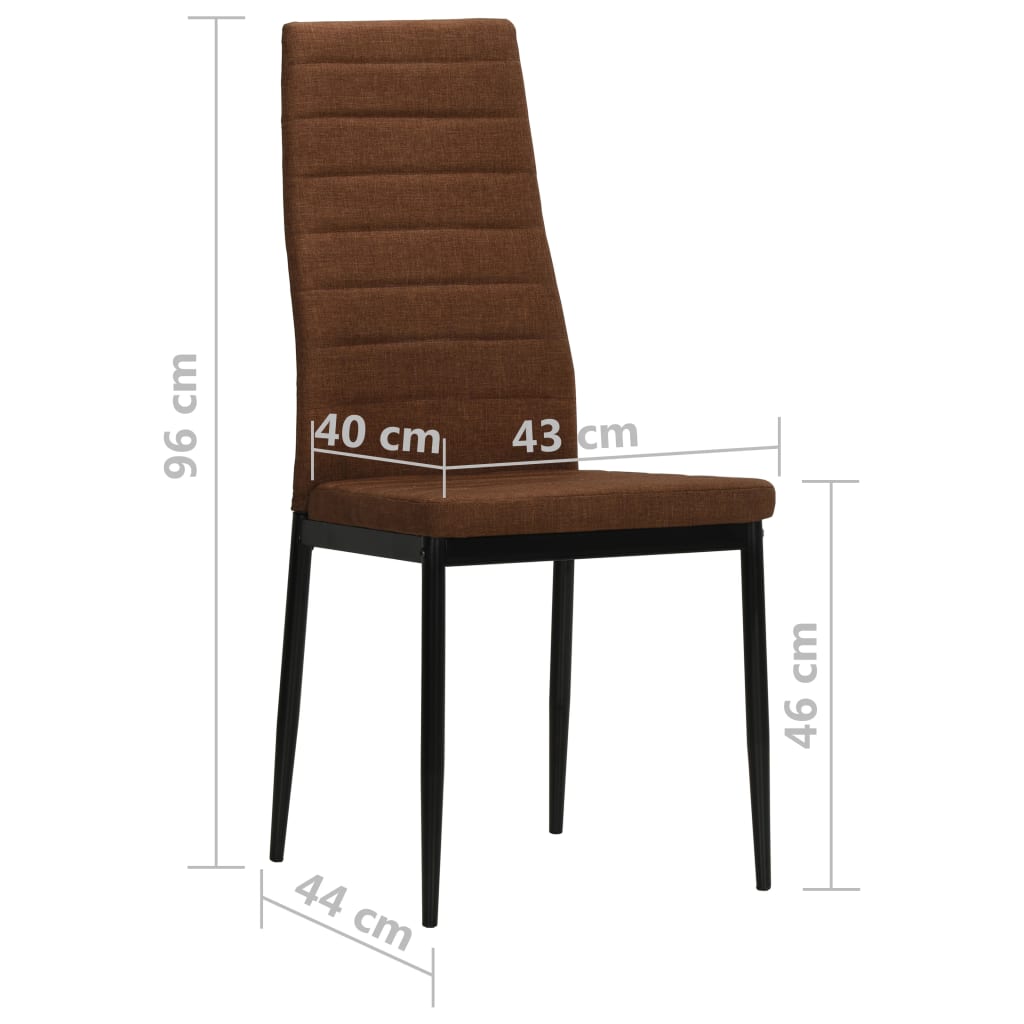 vidaXL Dining Chairs 4 pcs Brown Fabric
