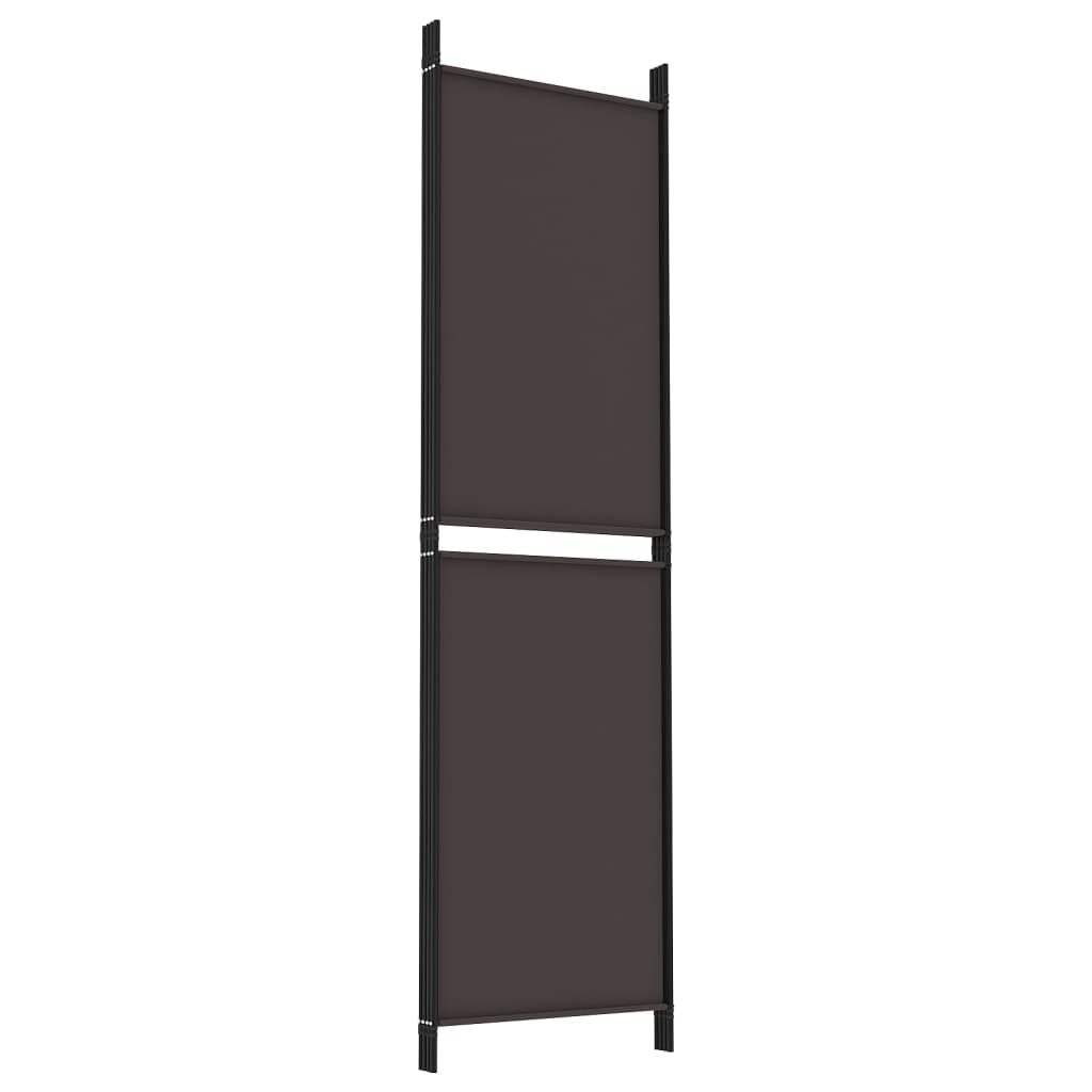 vidaXL 4-Panel Room Divider Brown 200x180 cm Fabric