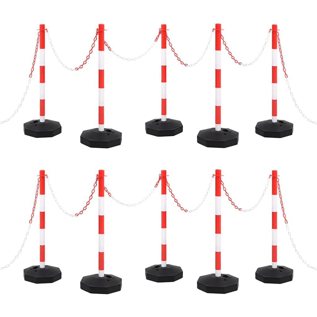 vidaXL Chain Post Set with 10 m Plastic Chain | vidaXL.com.au
