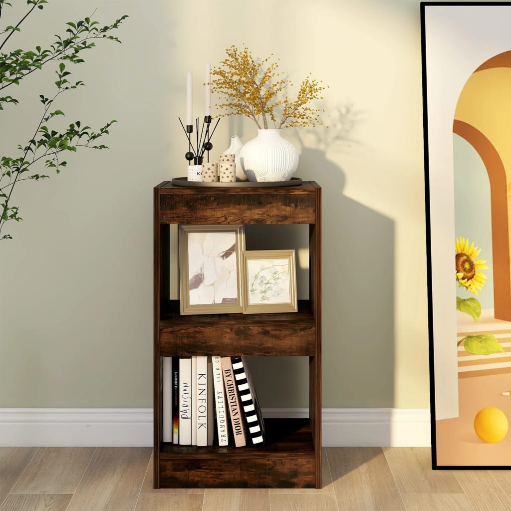vidaXL Book Cabinet/Room Divider Smoked Oak 40x30x72 cm