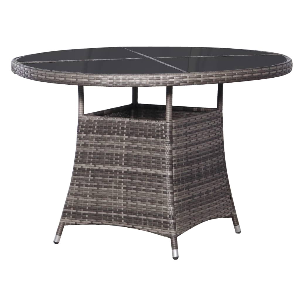 vidaXL Garden Table Grey 110x74 cm Poly Rattan
