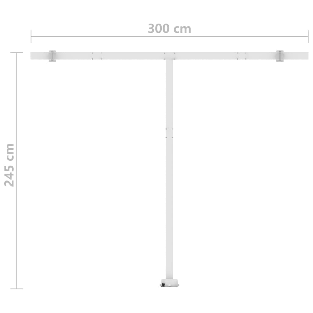 vidaXL Freestanding Manual Retractable Awning 300x250 cm Yellow/White
