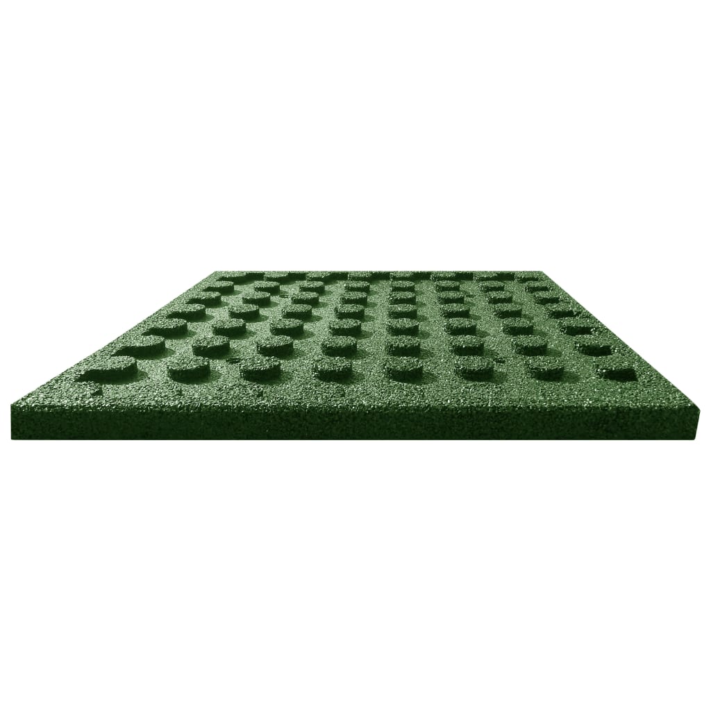 vidaXL Fall Protection Tiles 24 pcs Rubber 50x50x3 cm Green