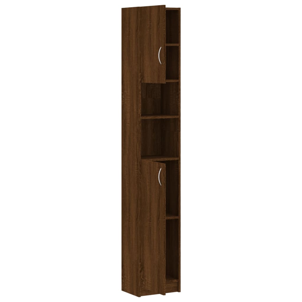 vidaXL Bathroom Cabinet Brown Oak 32x25.5x190 cm Engineered Wood
