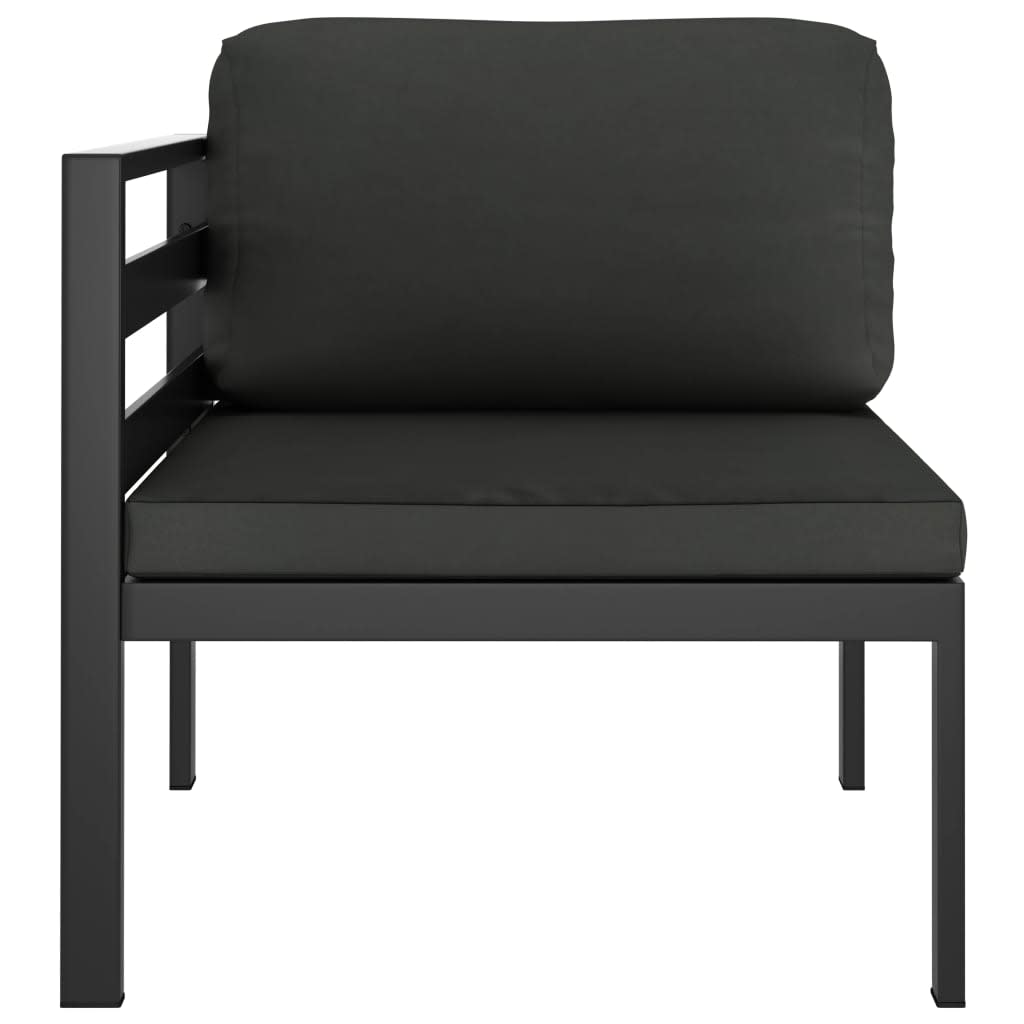 vidaXL Sectional Corner Sofa with Cushions Aluminium Anthracite