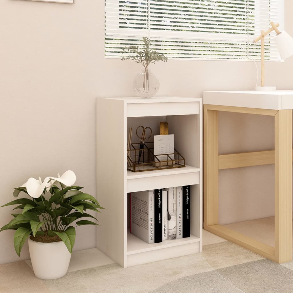 vidaXL Book Cabinet White 40x30x71.5 cm Solid Pinewood