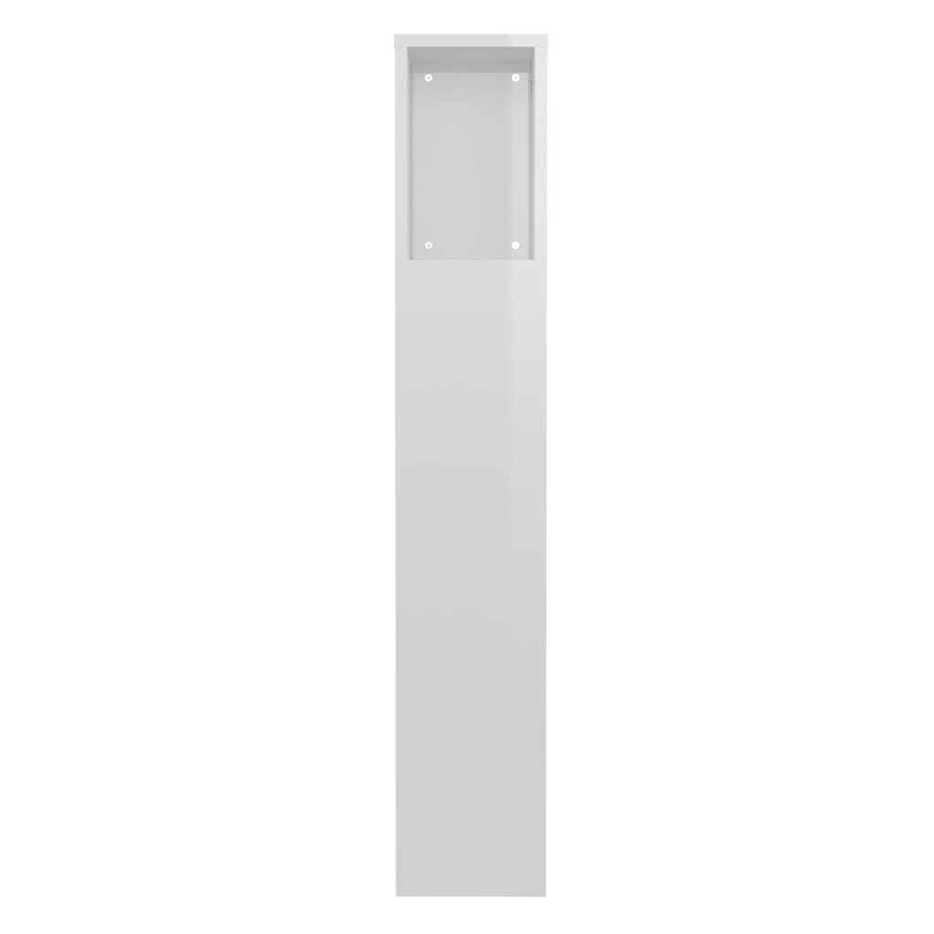 vidaXL Headboard Cabinet High Gloss White 100x18.5x104.5 cm