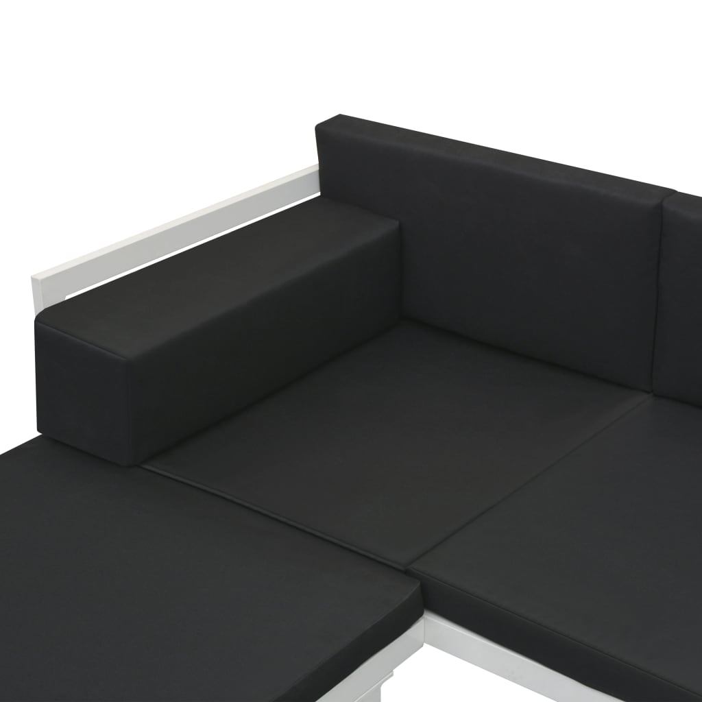vidaXL 5 Piece Garden Lounge Set Textilene Aluminium Black