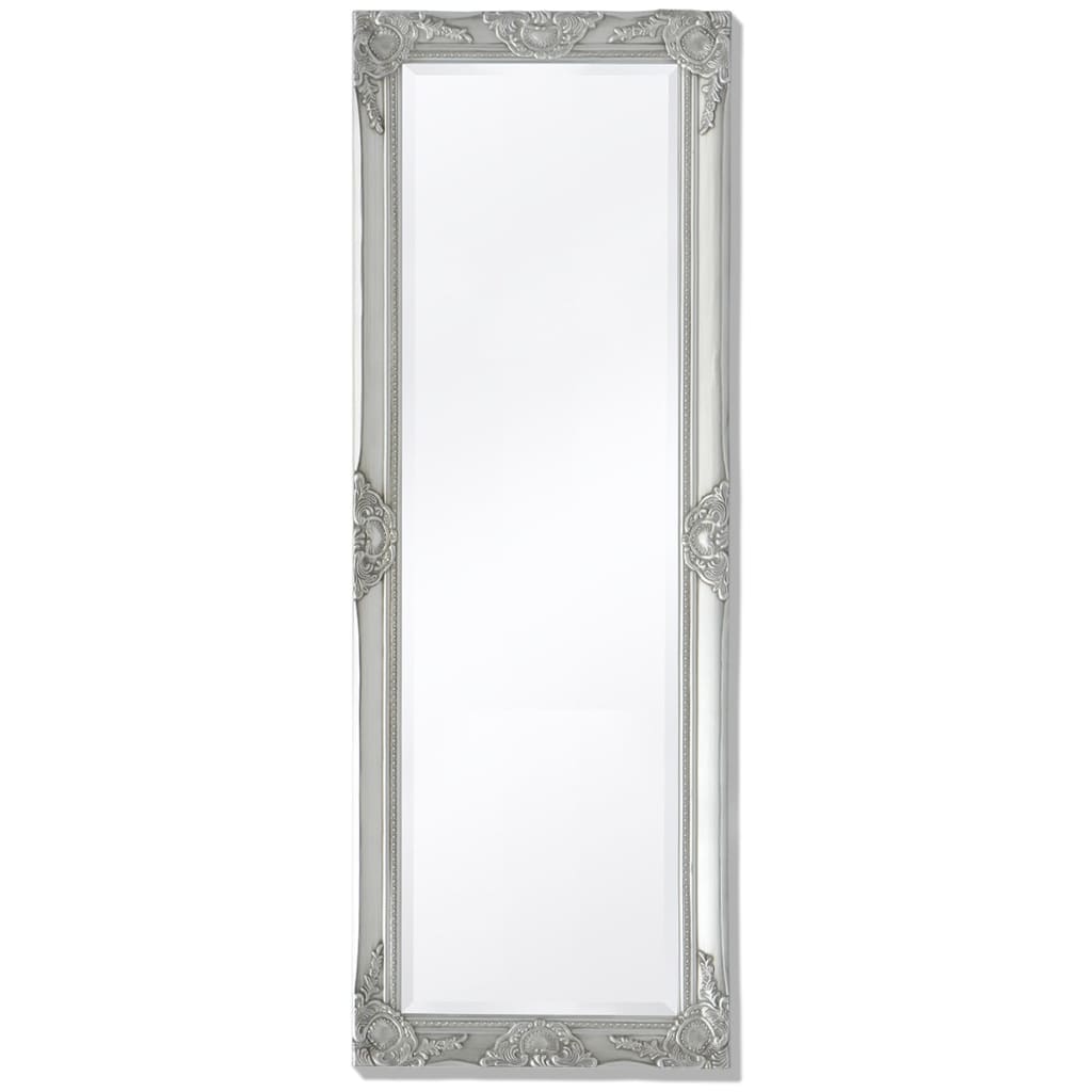 vidaXL Wall Mirror Baroque Style 140x50 cm Silver