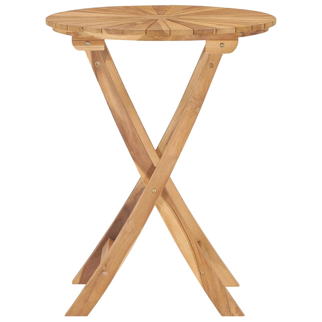 vidaXL Folding Garden Table Ø 60 cm Solid Wood Teak