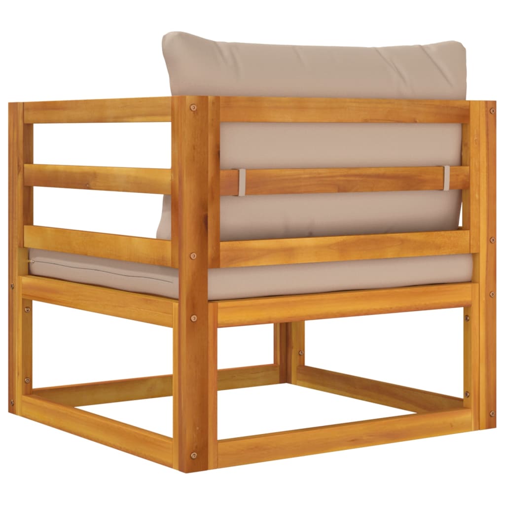 vidaXL Garden Chair with Taupe Cushions Solid Wood Acacia