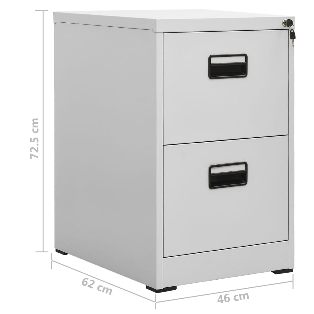 vidaXL Filing Cabinet Light Grey 46x62x72.5 cm Steel