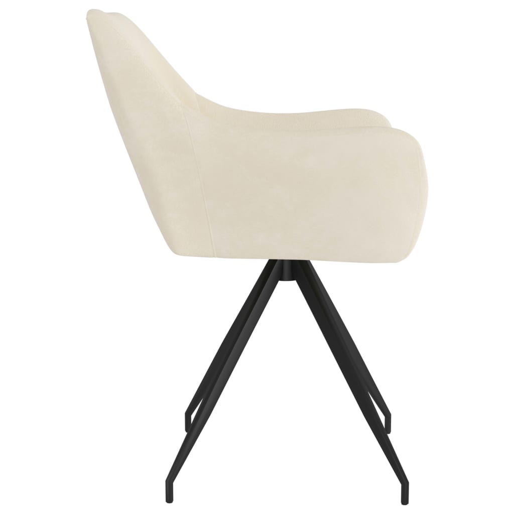vidaXL Dining Chairs 2 pcs Cream Velvet