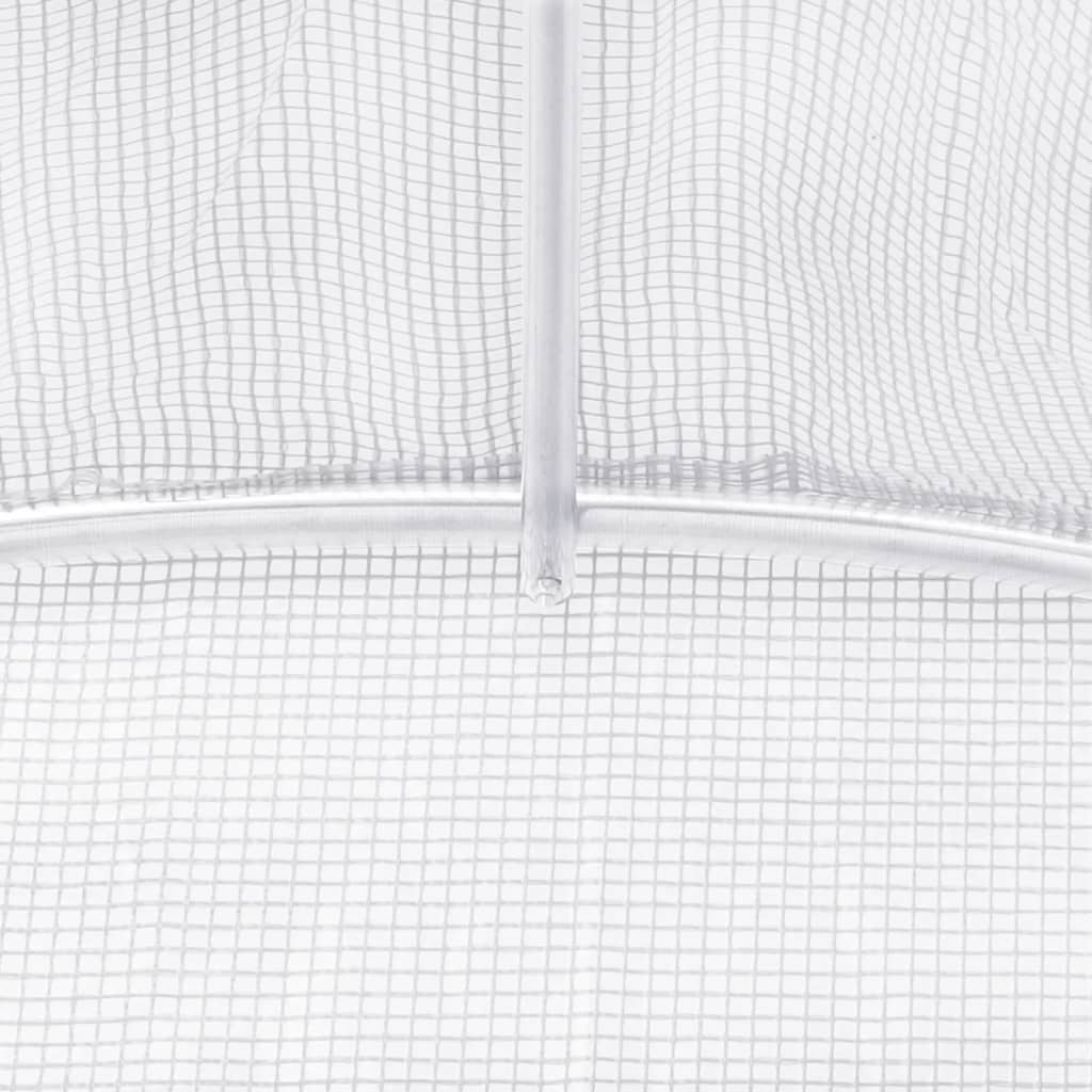 vidaXL Greenhouse with Steel Frame White 30 m² 6x5x2.3 m