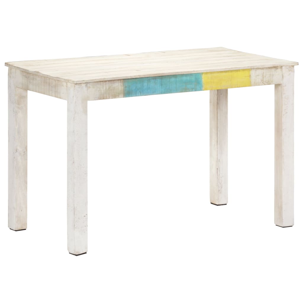 vidaXL Dining Table White 120x60x76 cm Solid Mango Wood