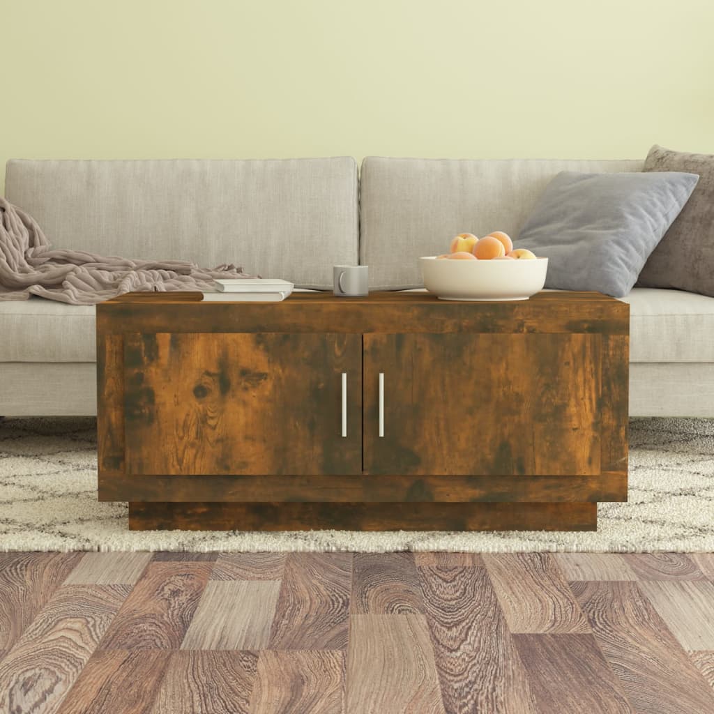 vidaXL Coffee Table Smoked Oak 102x50x45 cm Engineered Wood