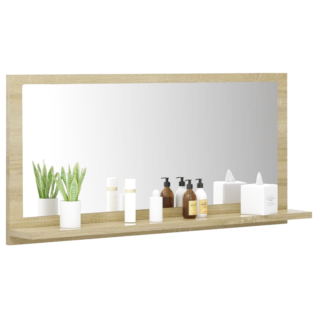 vidaXL Bathroom Mirror Sonoma Oak 80x10.5x37 cm Engineered Wood