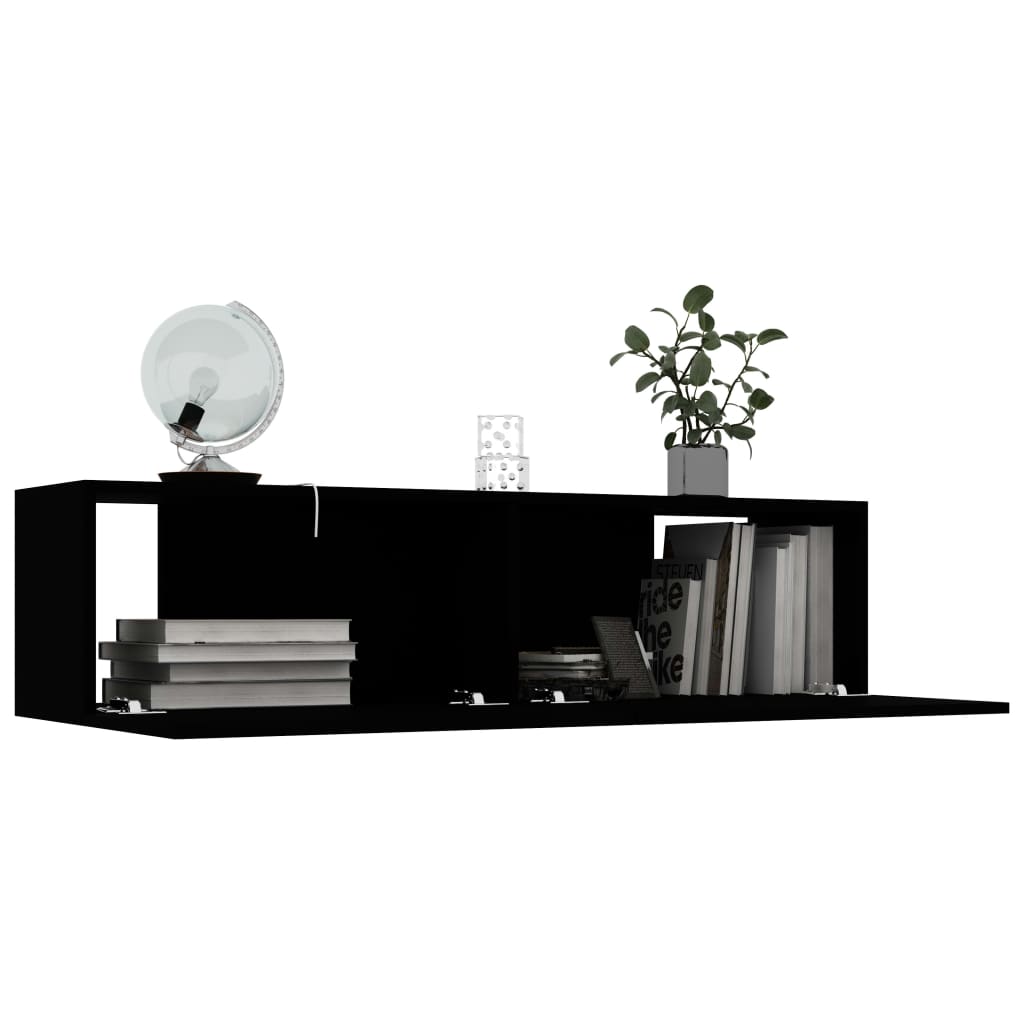 vidaXL TV Cabinet Black 120x30x30 cm Engineered Wood