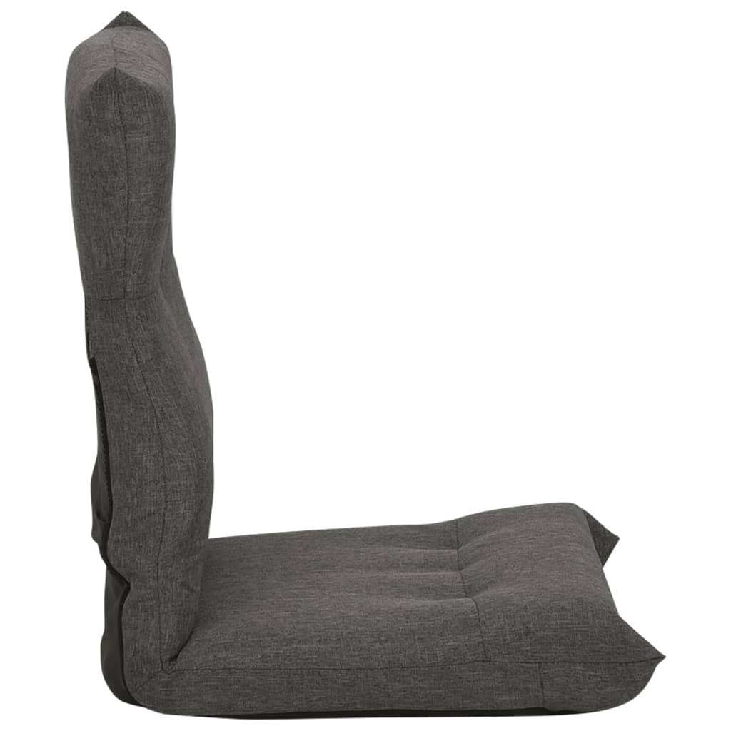 vidaxl Folding Floor Chair Dark Grey Fabric