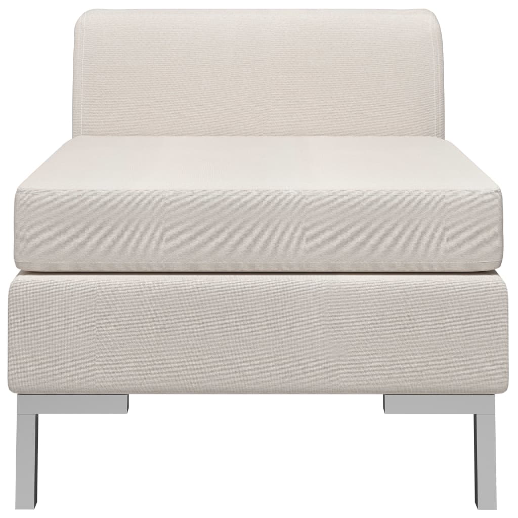 vidaXL Sectional Middle Sofa with Cushion Fabric Cream