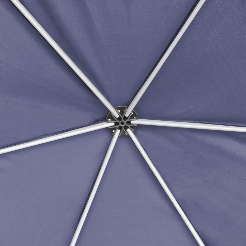 vidaXL Hexagonal Pop-Up Marquee with 6 Sidewalls Dark Blue 3.6x3.1 m
