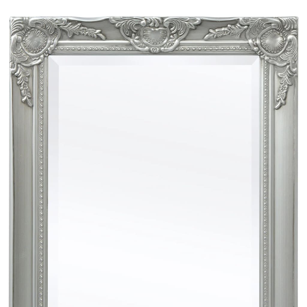 vidaXL Wall Mirror Baroque Style 140x50 cm Silver