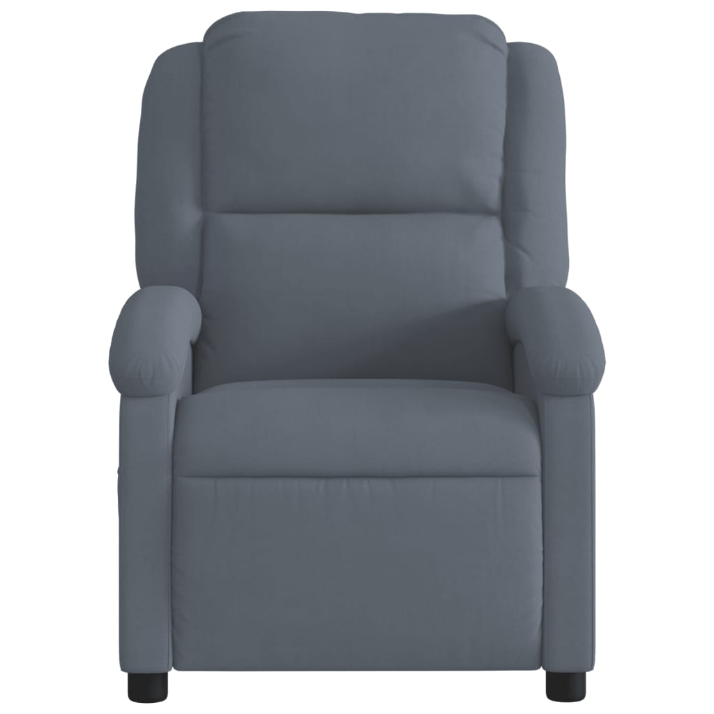 vidaXL Massage Recliner Chair Dark Grey Velvet
