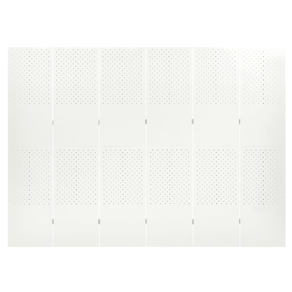 vidaXL 6-Panel Room Dividers 2 pcs White 240x180 cm Steel