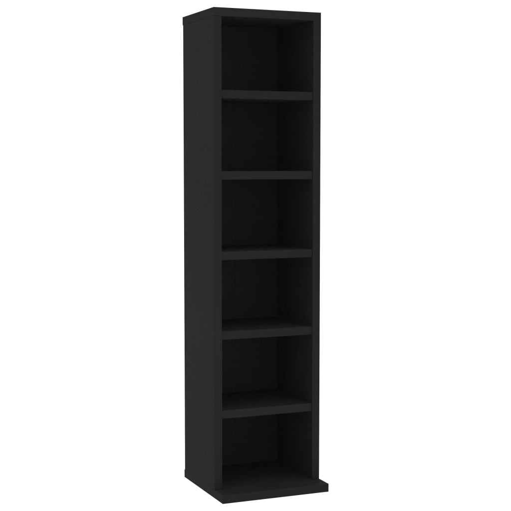 vidaXL CD Cabinet Black 21x20x88 cm Engineered Wood