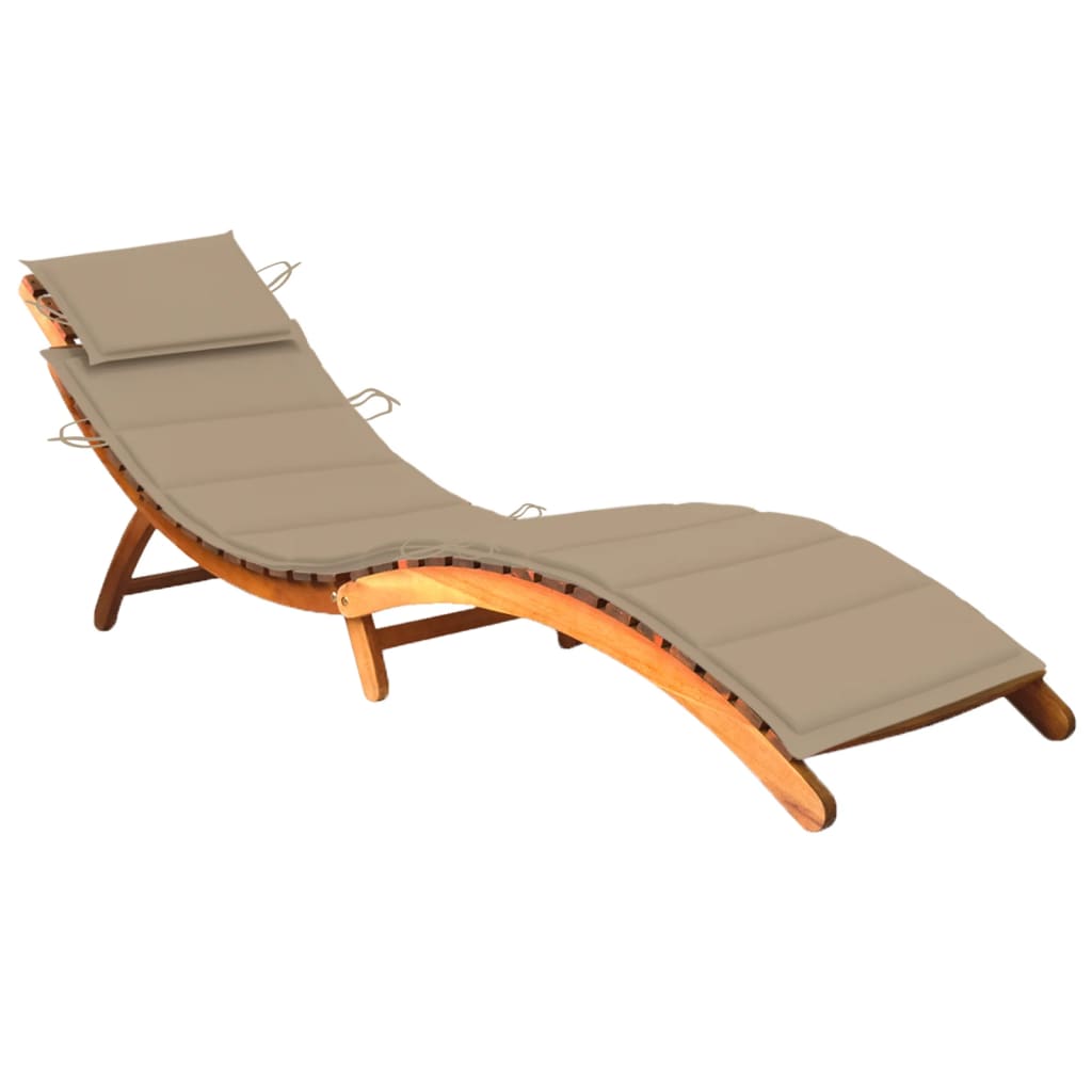 vidaXL Garden Sun Lounger with Cushion Solid Wood Acacia