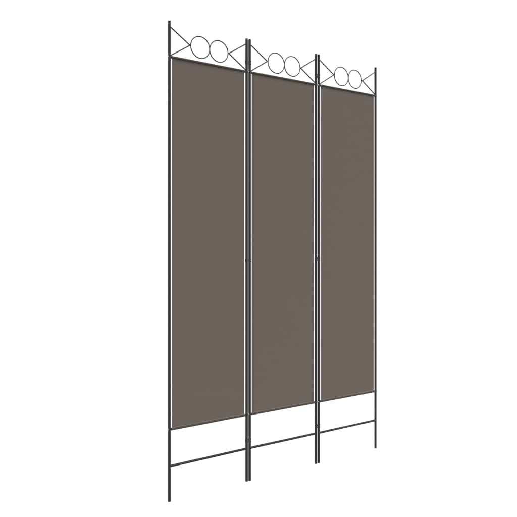 Parete divisoria 4 pannelli Antracite 200x220 cm Tessuto