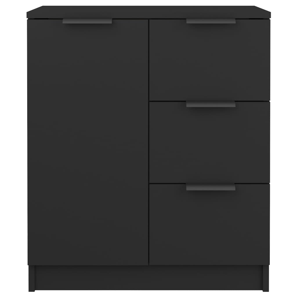 vidaXL Sideboards 2 pcs Black 60x30x70 cm Engineered Wood