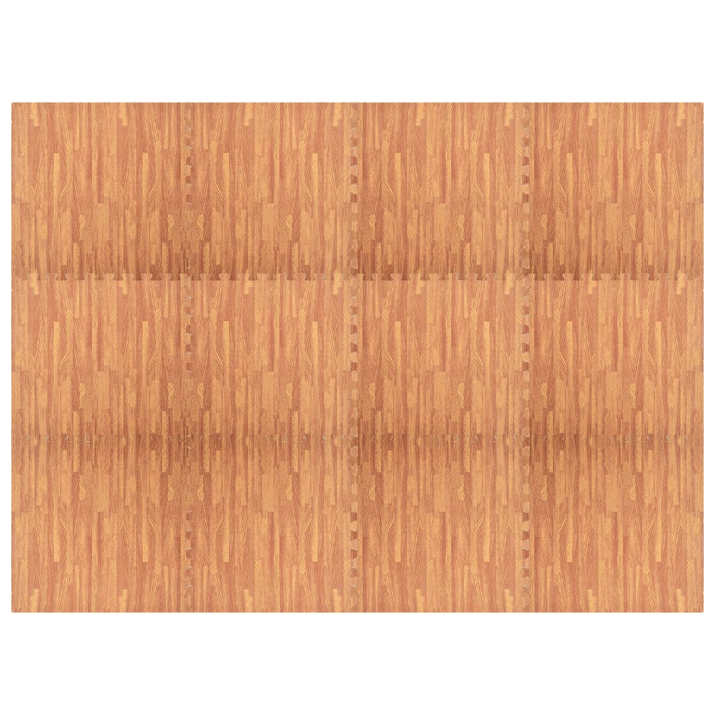 vidaXL Floor Mats 12 pcs Wood Grain 4.32 ㎡ EVA Foam