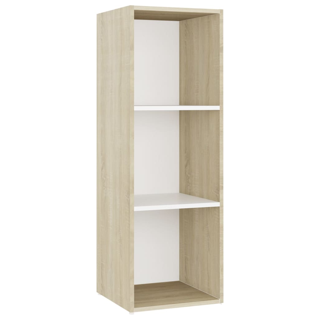 vidaXL TV Cabinets 3 pcs White and Sonoma Oak 107x35x37 cm Engineered Wood