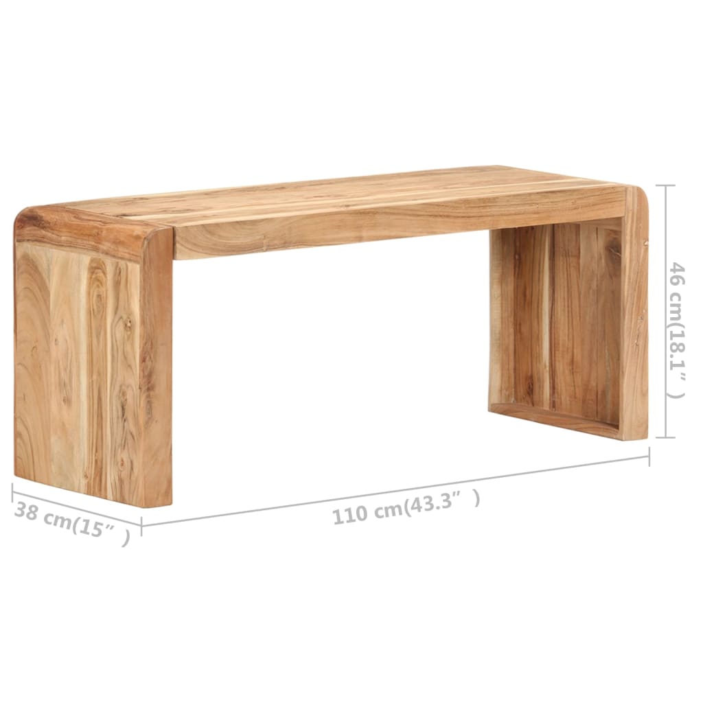 vidaXL Bench 110x38x46 cm Solid Acacia Wood