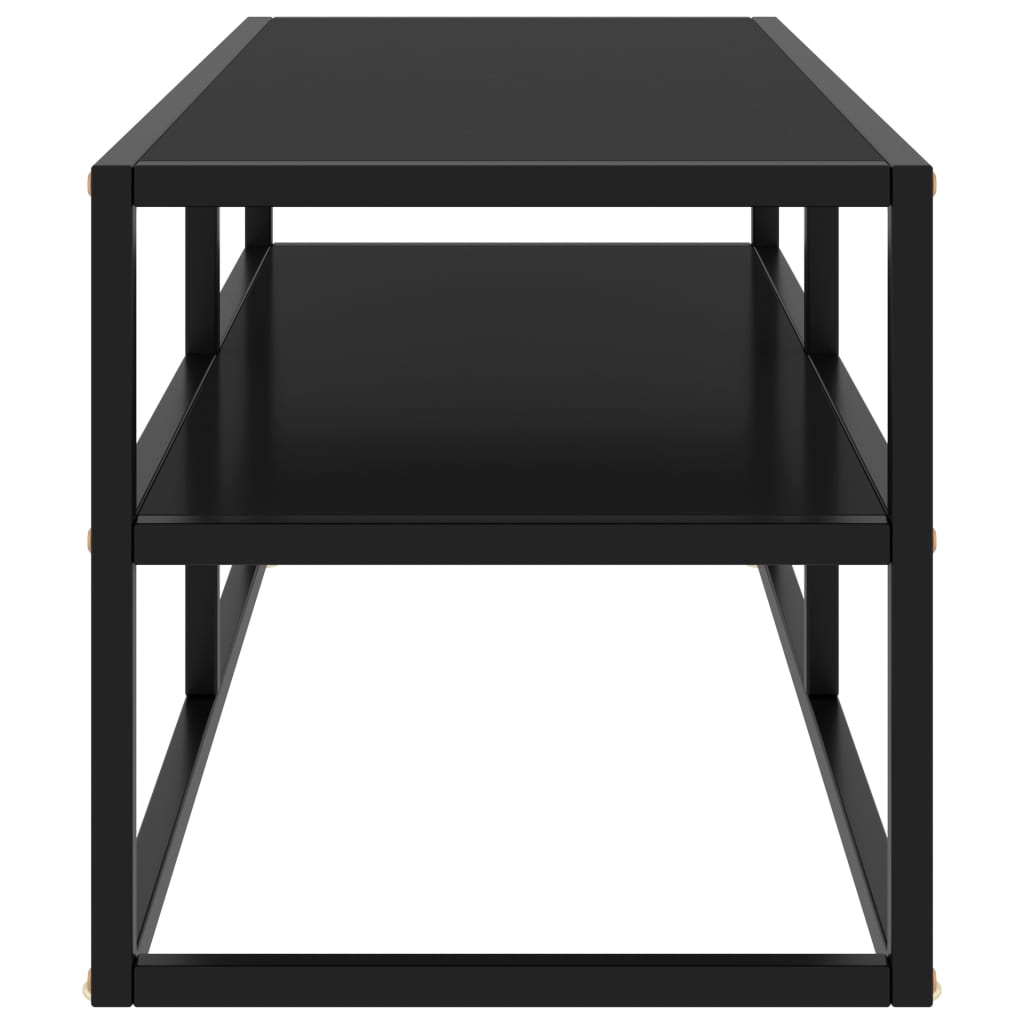 vidaXL TV Cabinet Black with Black Glass 100x40x40 cm