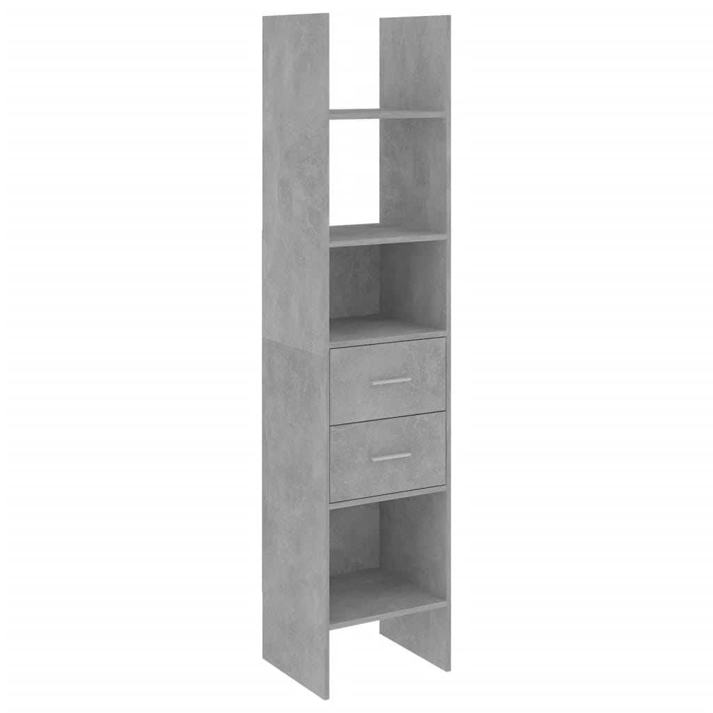 vidaXL Book Cabinet Concrete Grey 40x35x180 cm Engineered Wood