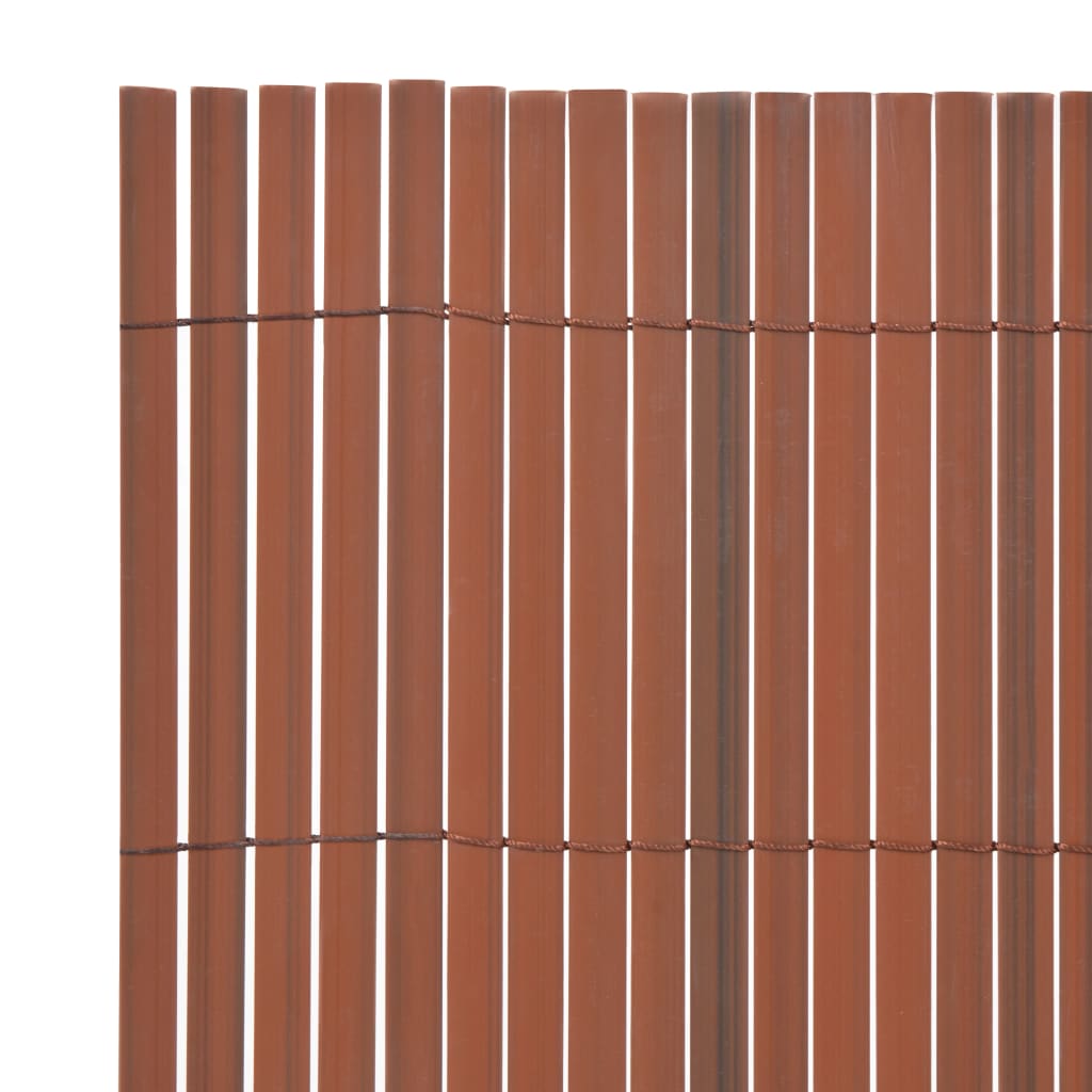 vidaXL Double-Sided Garden Fence PVC 90x500 cm Brown