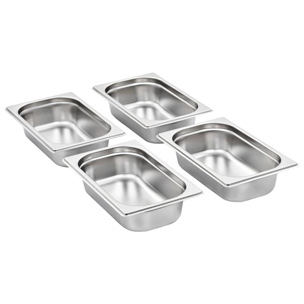 vidaXL Gastronorm Containers 8 pcs GN 1/4 65 mm Stainless Steel