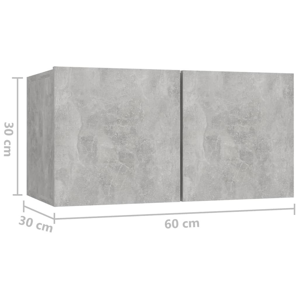 vidaXL Hanging TV Cabinet Concrete Grey 60x30x30 cm