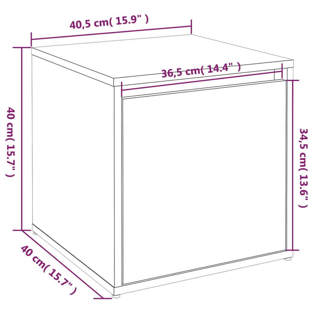 vidaXL Box Drawer White 40.5x40x40 cm Engineered Wood