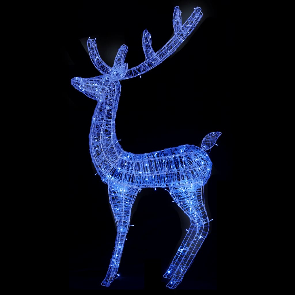 vidaXL XXL Acrylic Christmas Reindeers 250 LED 2 pcs 180 cm Blue