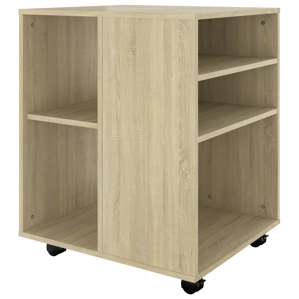 vidaXL Rolling Cabinet Sonoma Oak 60x53x72 cm Engineered Wood