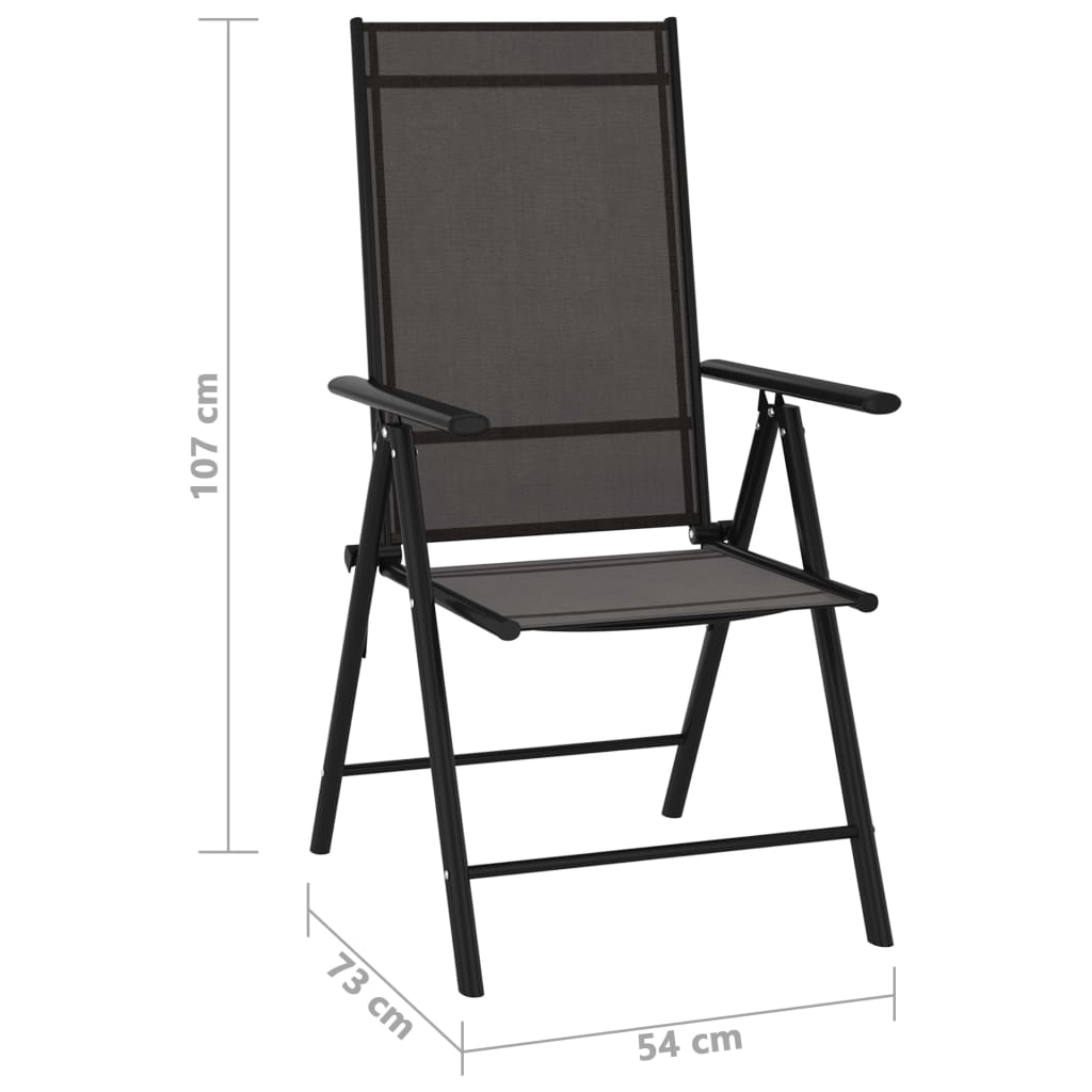 vidaXL Folding Garden Chairs 6 pcs Textilene Black
