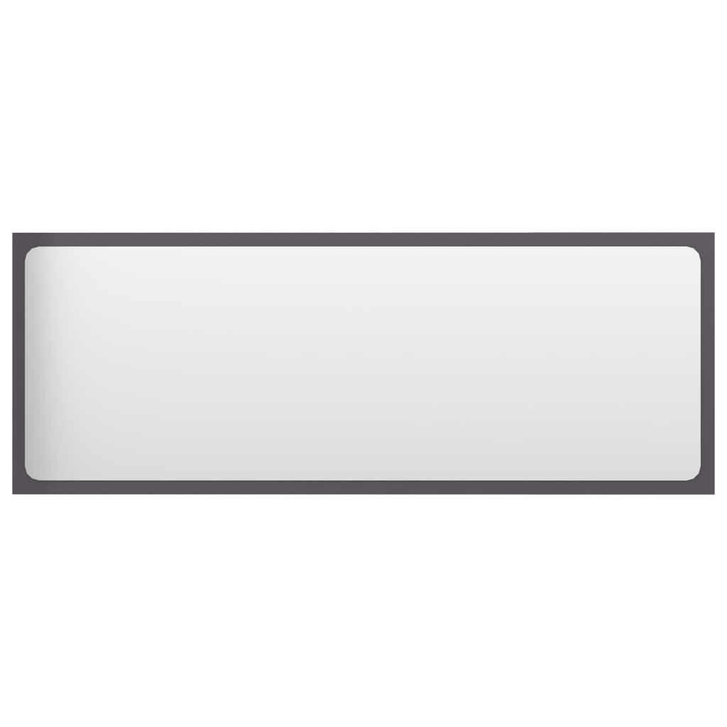 vidaXL Bathroom Mirror High Gloss Grey 100x1.5x37 cm Engineered Wood