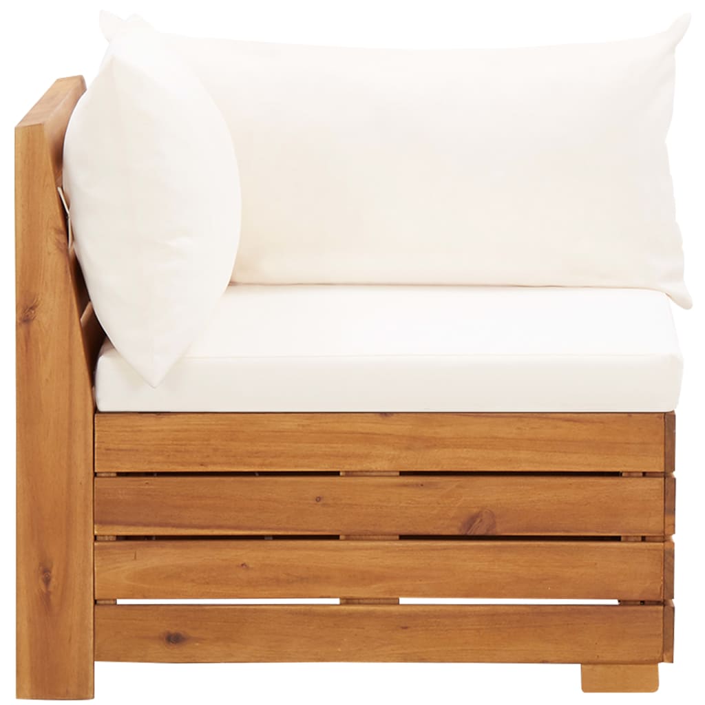vidaXL 6 Piece Garden Lounge Set with Cushions Acacia Wood Cream White