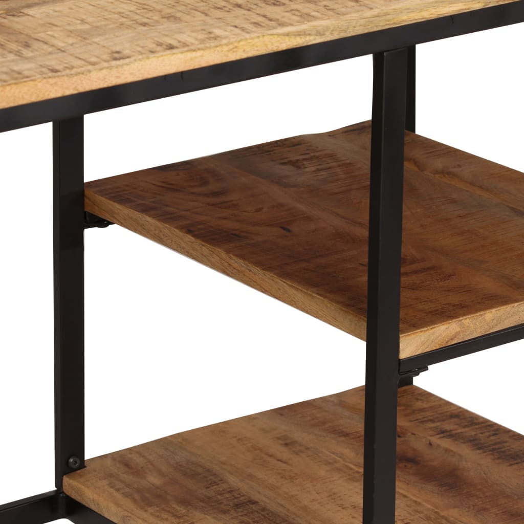 vidaXL Desk with Folding Stool Solid Mango Wood 115x50x76 cm