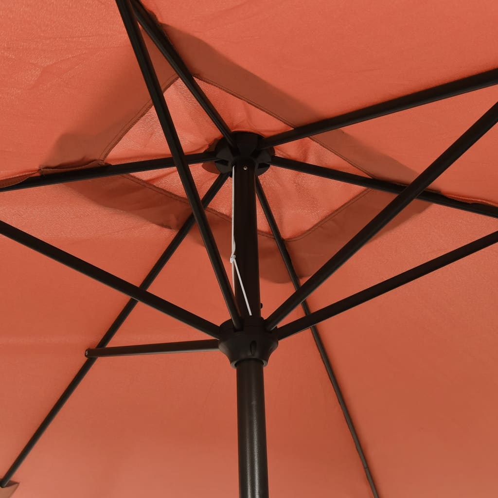 vidaXL Outdoor Parasol with Metal Pole 300x200 cm Terracotta